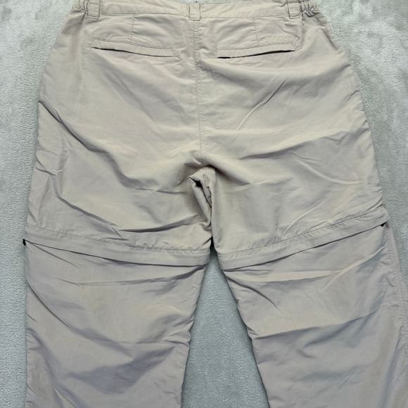 LL Bean Pants Mens Large Beige Regular Convertible Nylon Hiking Camping Outdoor - Picture 10 of 16